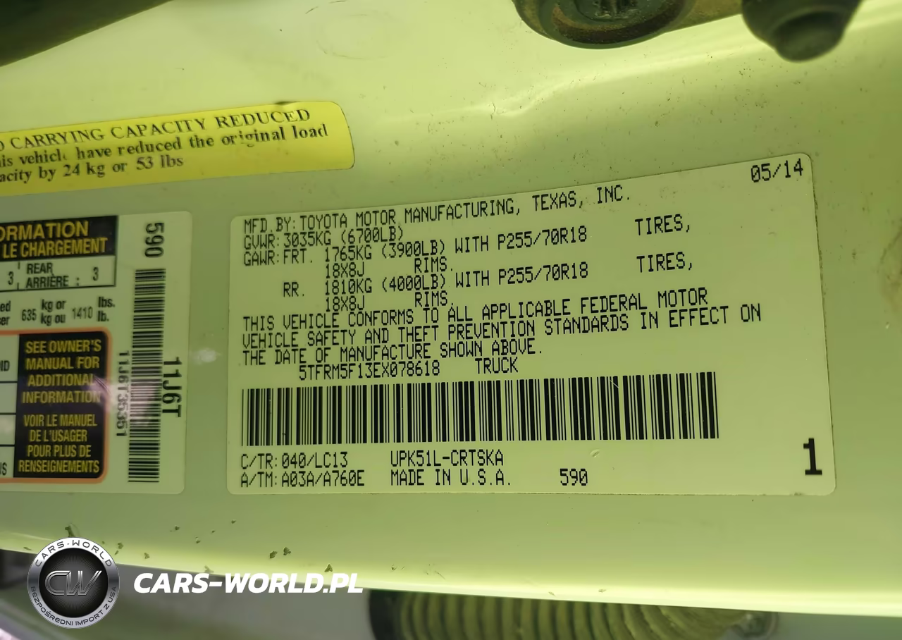2014 Toyota Tundra Sr 4.6L V8 VIN:5TFRM5F13EX078618 - 9
