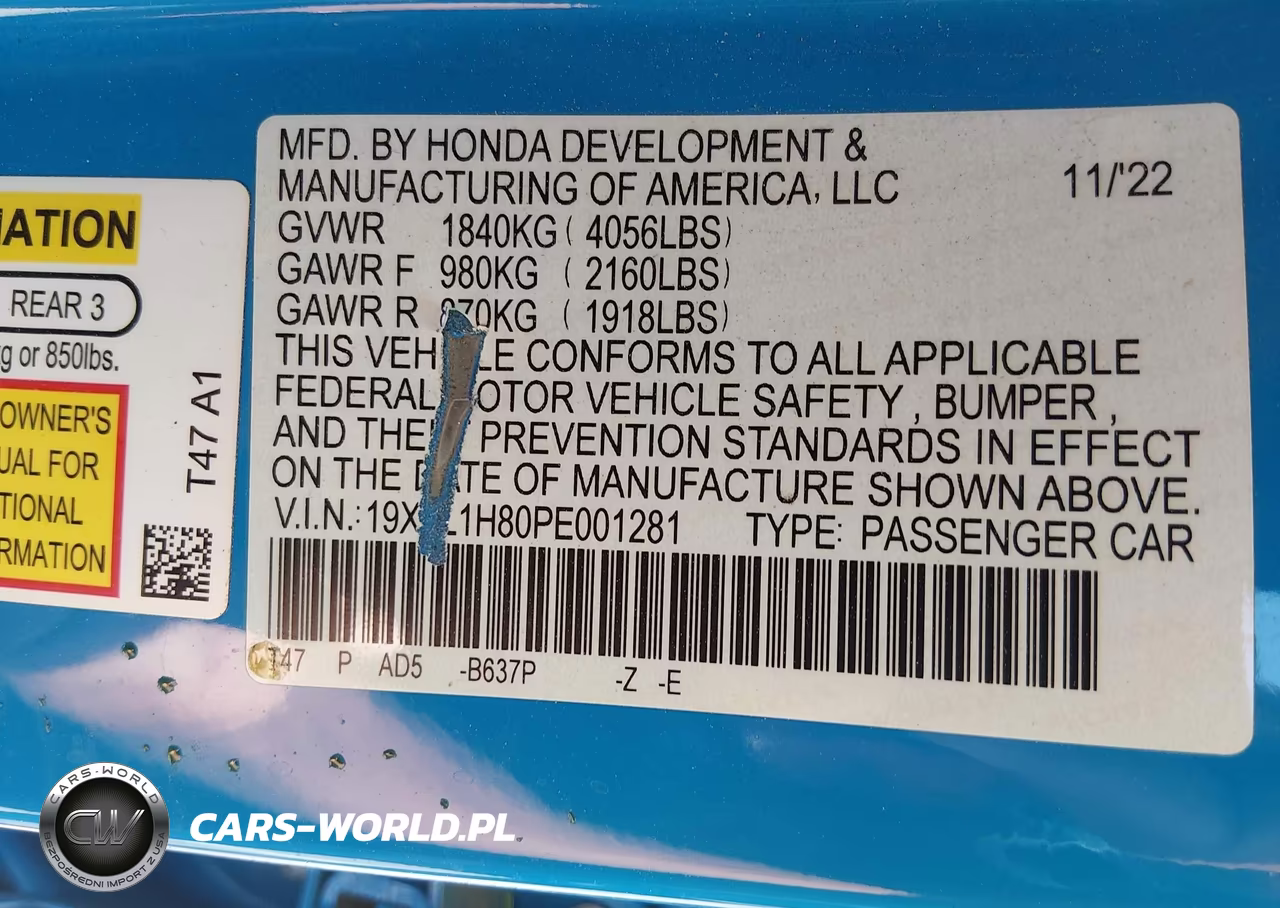 2023 Honda Civic Sport Touring VIN:19XFL1H80PE001281 - 9