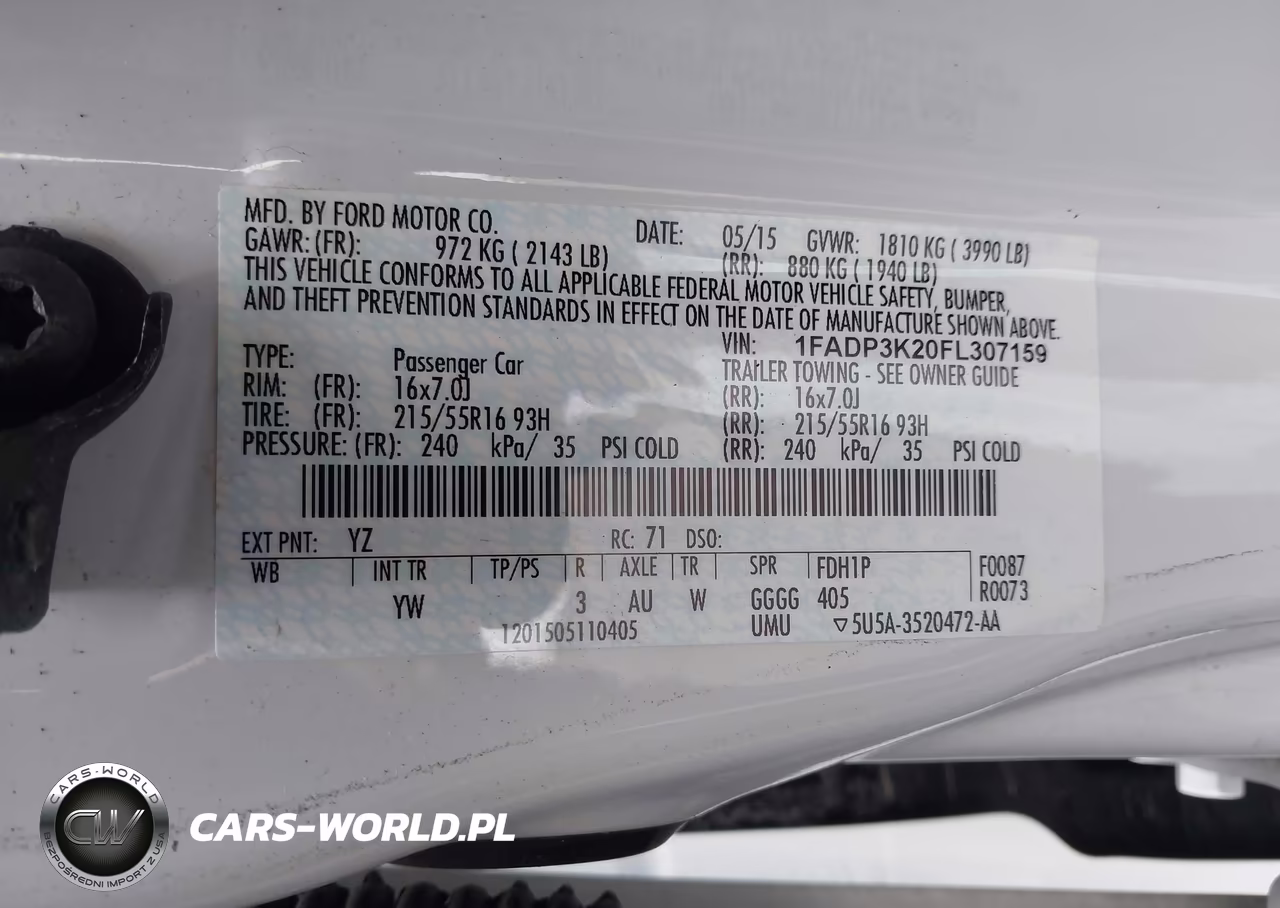2015 Ford Focus Se VIN:1FADP3K20FL307159 - 9