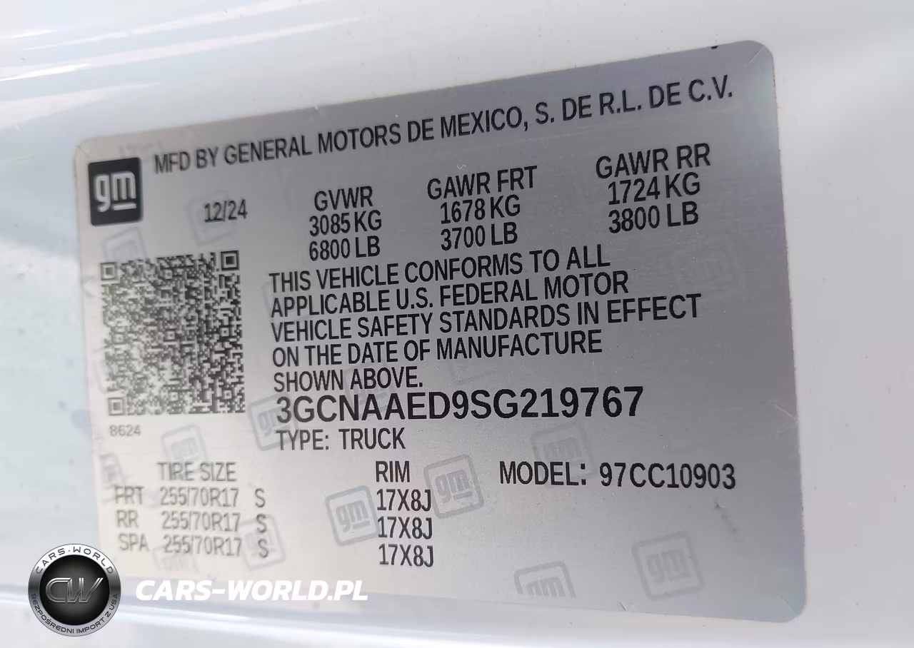 2025 Chevrolet Silverado 1500 2Wd Long Bed Wt VIN:3GCNAAED9SG219767 - 9