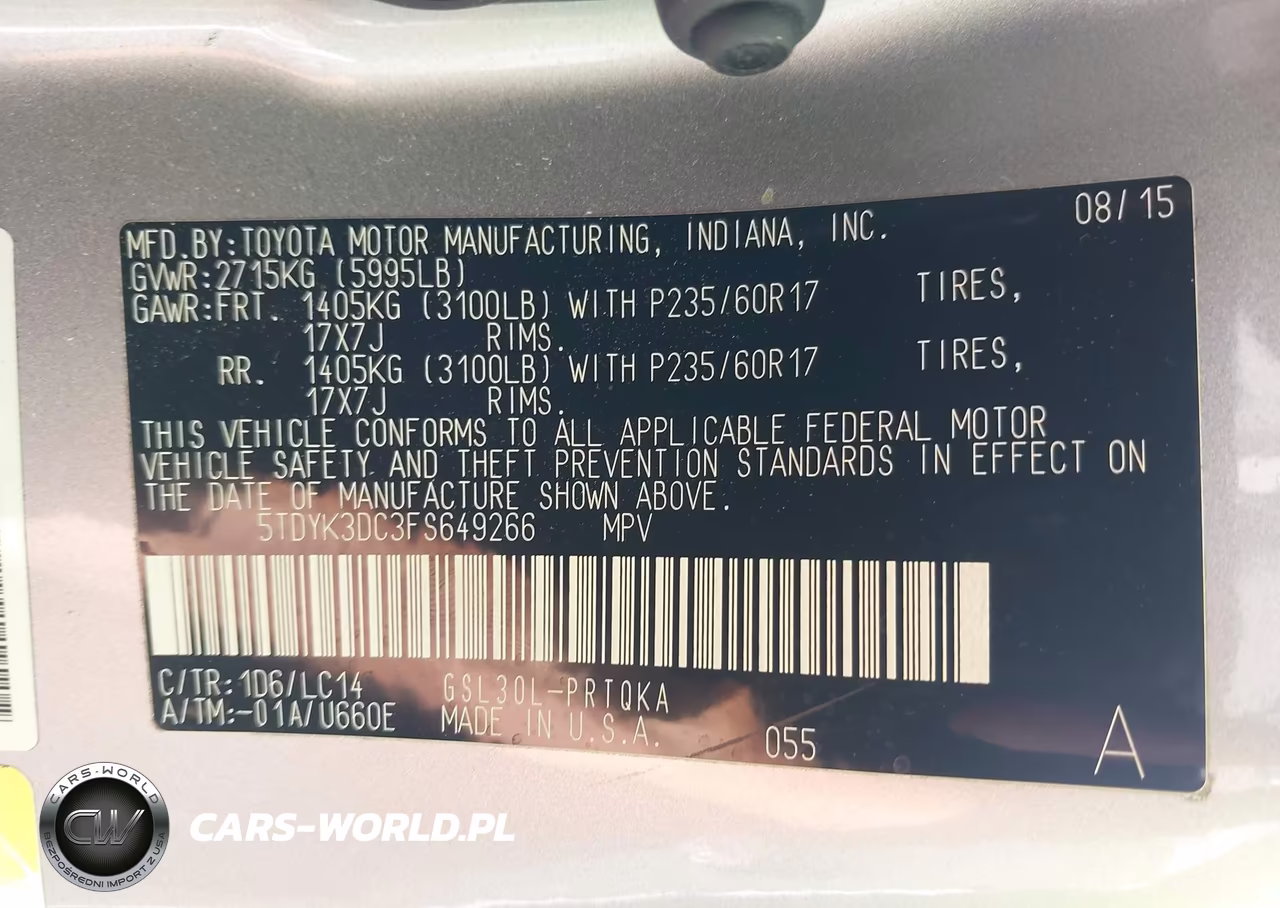 2015 Toyota Sienna Xle Premium 8 Passenger VIN:5TDYK3DC3FS649266 - 9