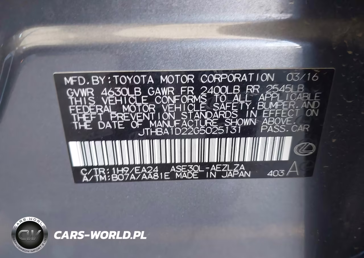 2016 Lexus Is 200T VIN:JTHBA1D22G5025131 - 9