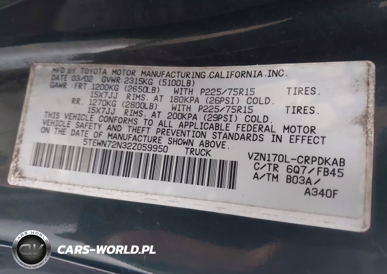 2002 Toyota Tacoma Base V6 VIN:5TEWN72N32Z059950 - 9