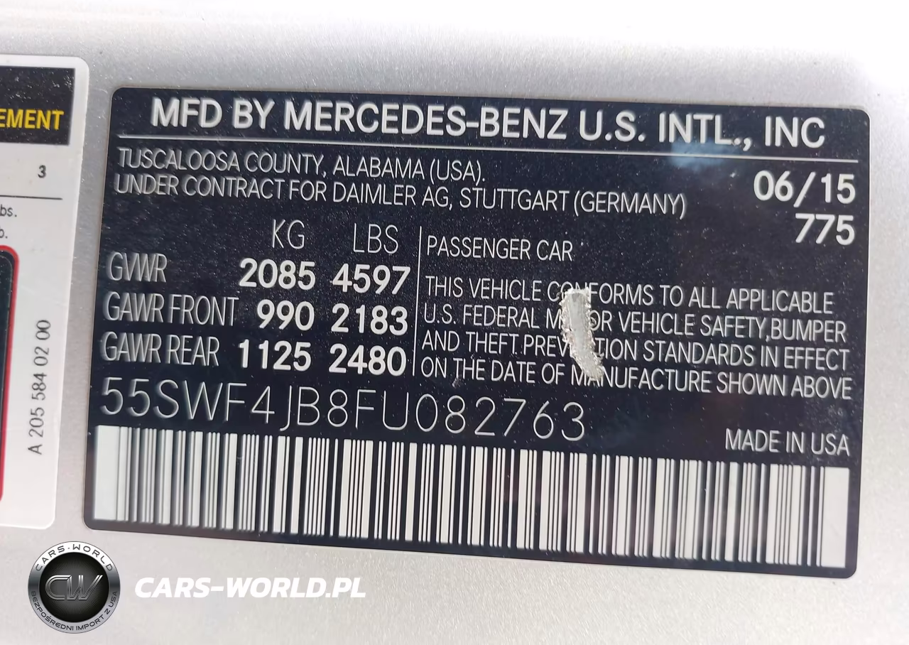 2015 Mercedes-Benz C 300 VIN:55SWF4JB8FU082763 - 9