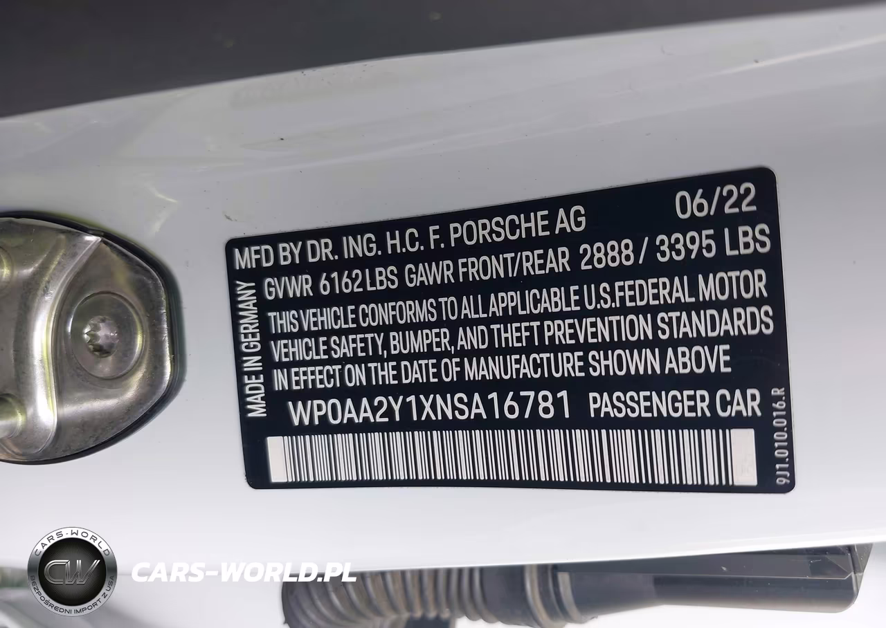 2022 Porsche Taycan VIN:WP0AA2Y1XNSA16781 - 9