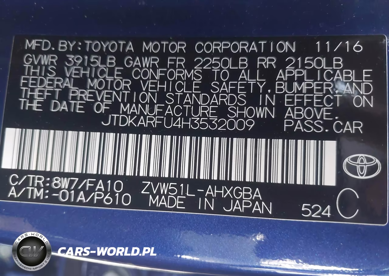 2017 Toyota Prius Three VIN:JTDKARFU4H3532009 - 9