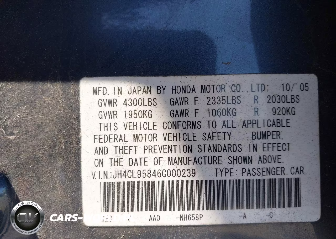 2006 Acura Tsx VIN:JH4CL95846C000239 - 9