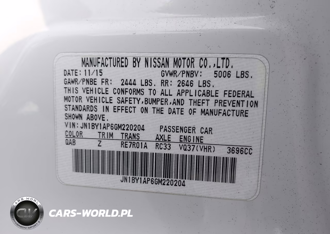 2016 Infiniti Q70 3.7 VIN:JN1BY1AP6GM220204 - 9