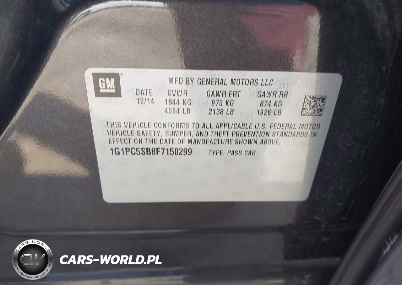 2015 Chevrolet Cruze 1Lt Auto VIN:1G1PC5SB8F7150299 - 9
