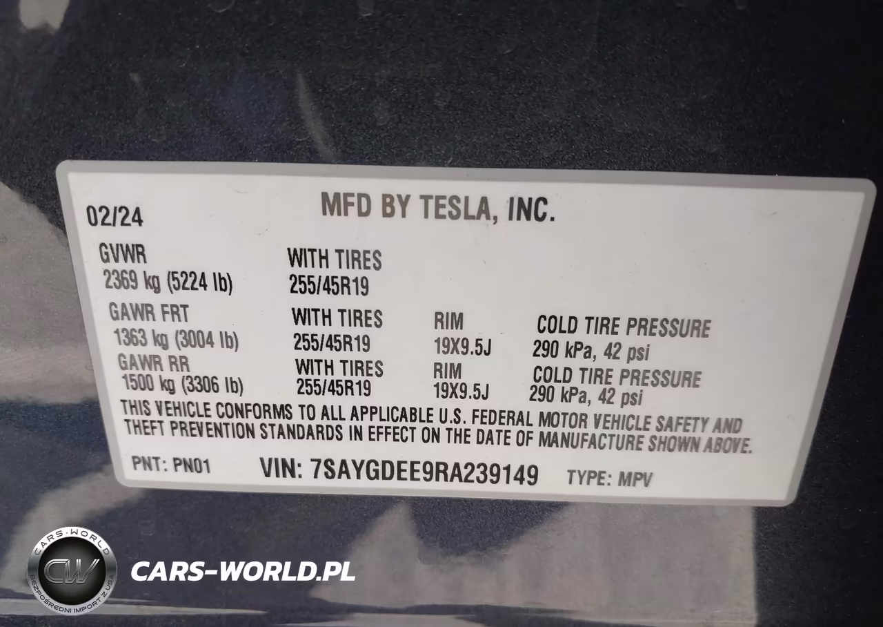 2024 Tesla Model Y Long Range Dual Motor All-Wheel Drive VIN:7SAYGDEE9RA239149 - 9