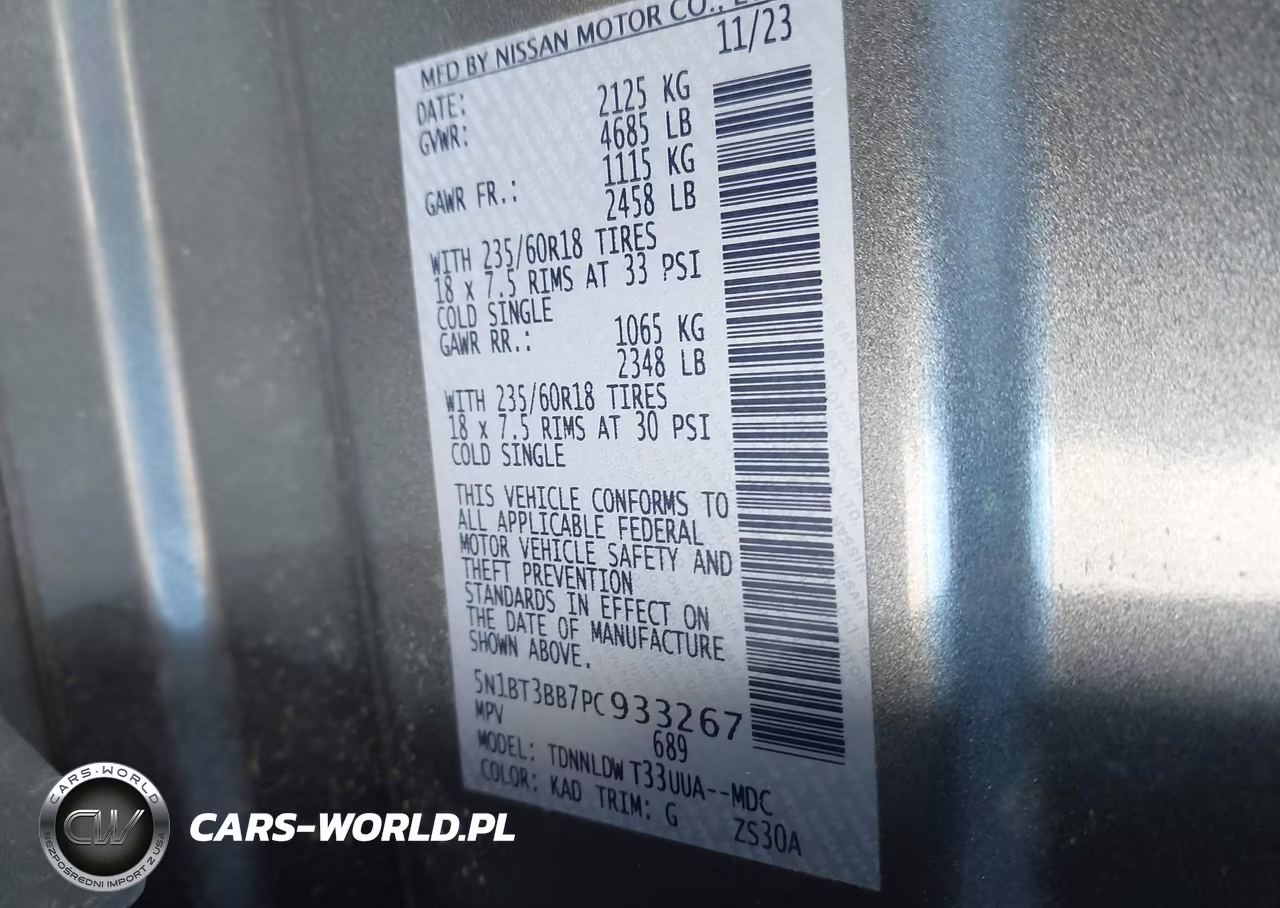 2023 Nissan Rogue Sv Intelligent Awd VIN:5N1BT3BB7PC933267 - 9
