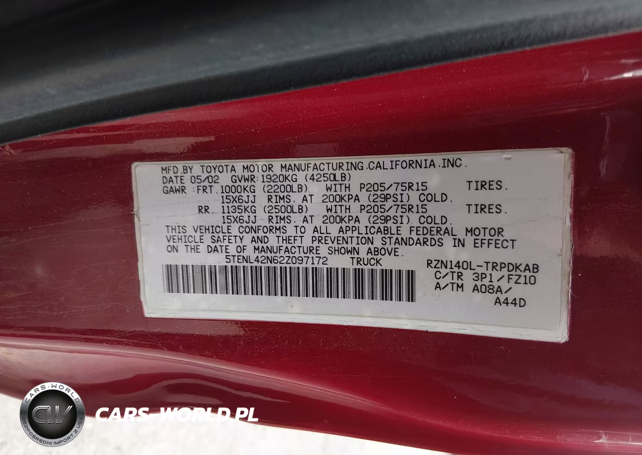 2002 Toyota Tacoma VIN:5TENL42N62Z097172 - 9