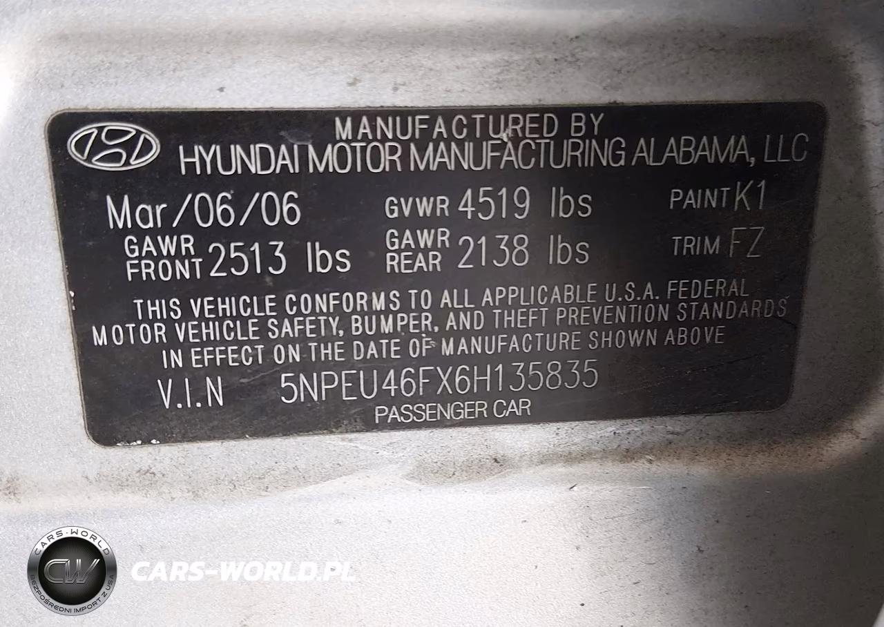 2006 Hyundai Sonata Gls V6-Lx V6 VIN:5NPEU46FX6H135835 - 9
