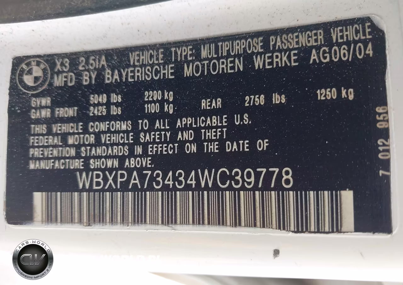 2004 BMW X3 2.5I VIN:WBXPA73434WC39778 - 9