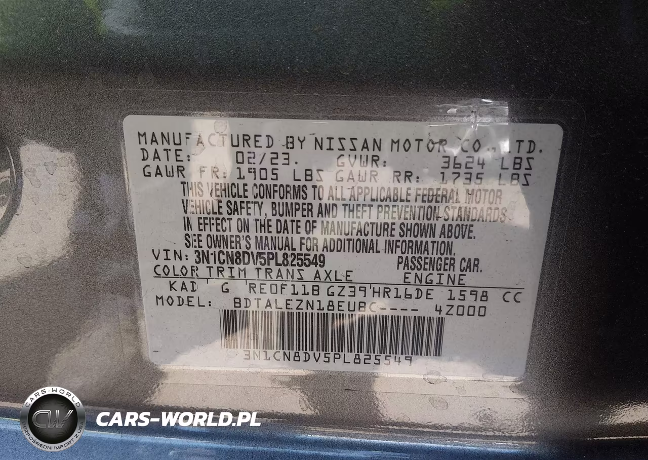 2023 Nissan Versa 1.6 S Xtronic Cvt VIN:3N1CN8DV5PL825549 - 9