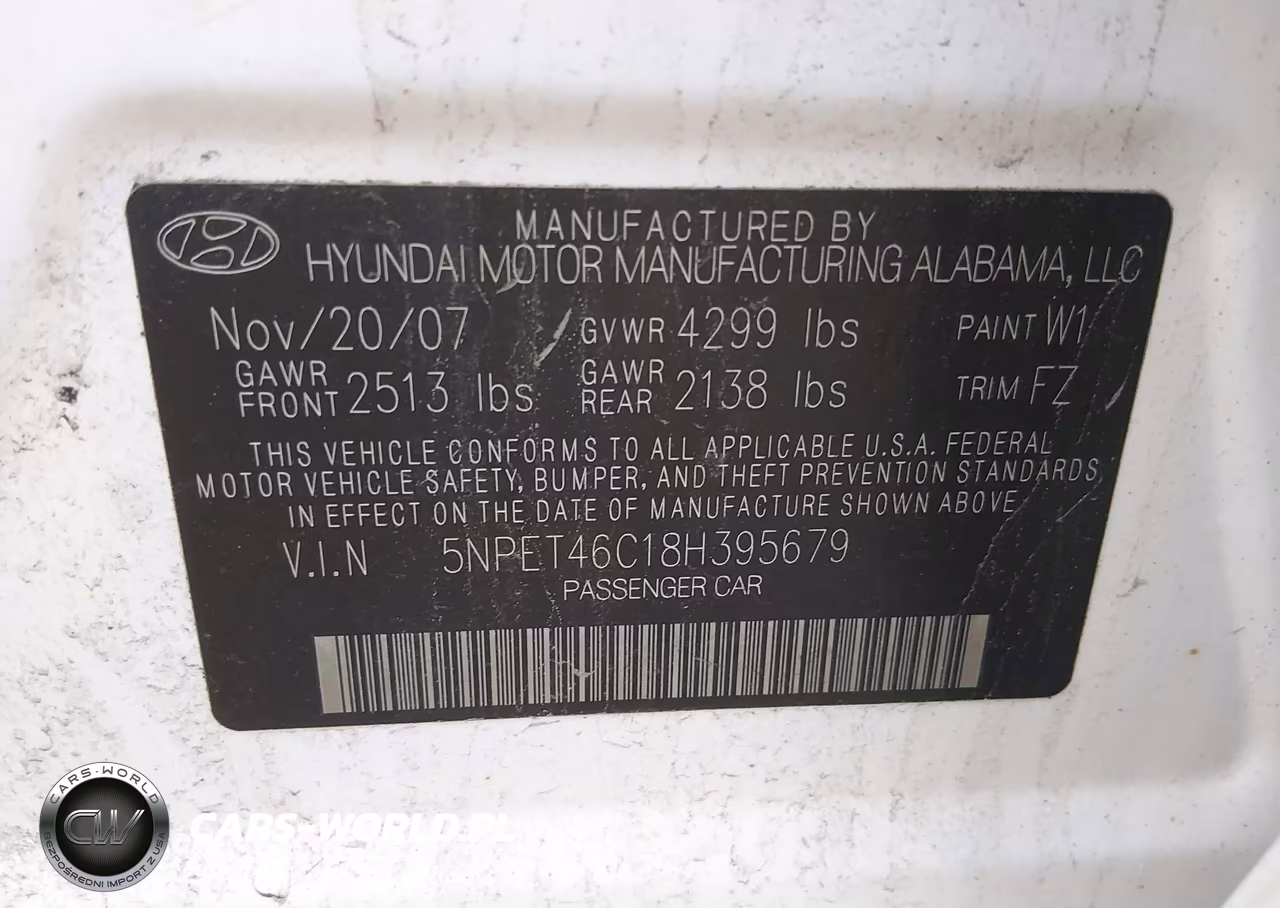 2008 Hyundai Sonata Gls VIN:5NPET46C18H395679 - 9