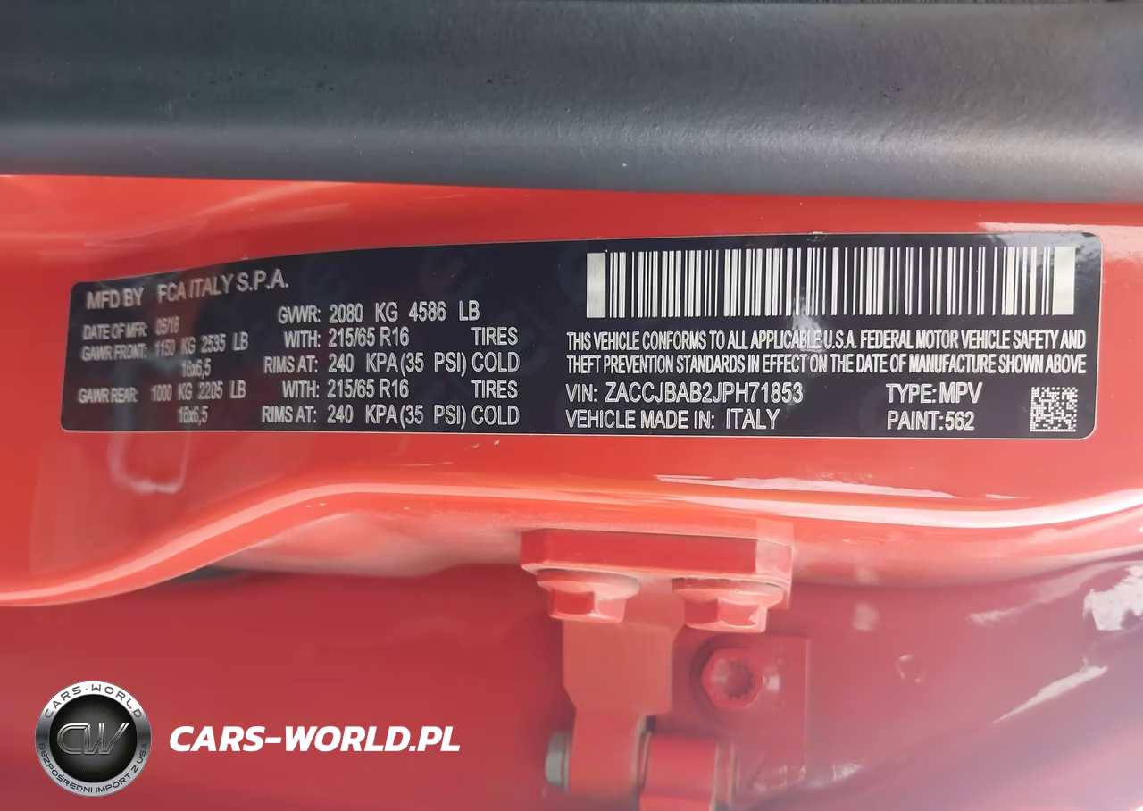 2018 Jeep Renegade Sport 4X4 VIN:ZACCJBAB2JPH71853 - 9