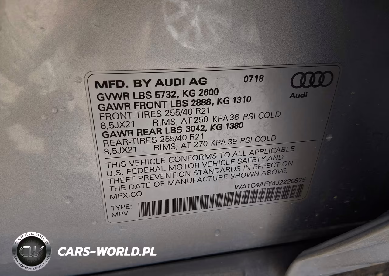 2018 Audi Sq5 3.0T Premium Plus VIN:WA1C4AFY4J2220875 - 9
