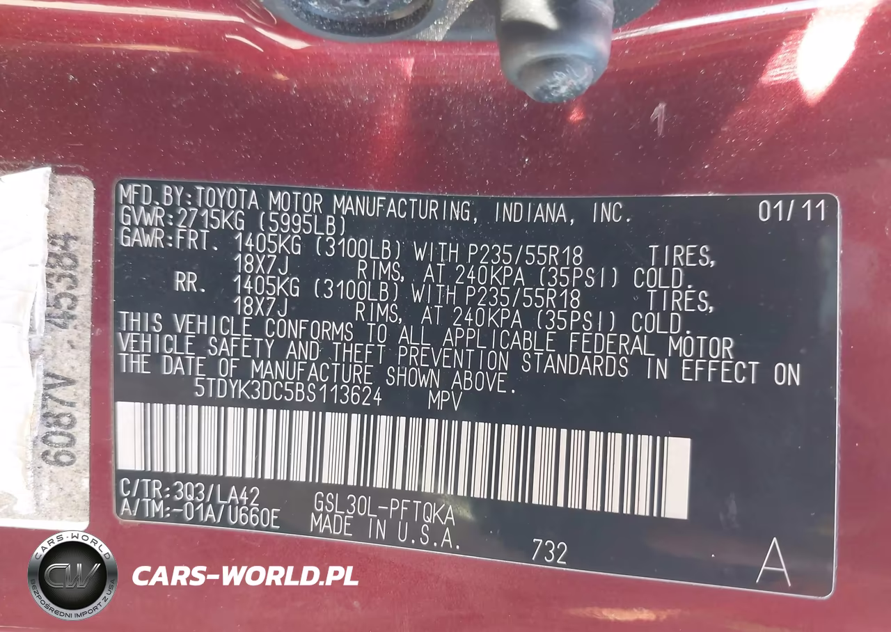 2011 Toyota Sienna Ltd VIN:5TDYK3DC5BS113624 - 9