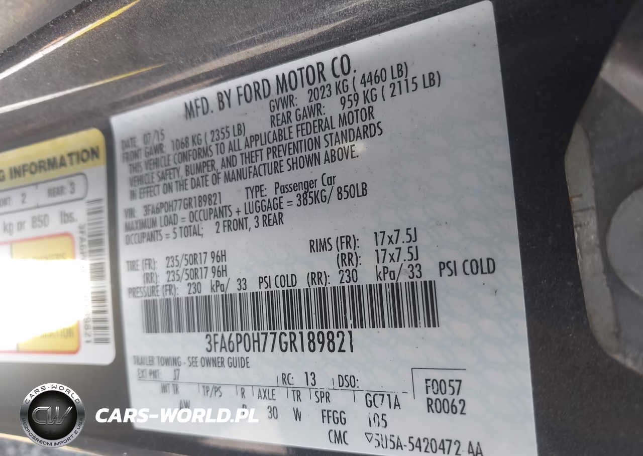 2016 Ford Fusion Se VIN:3FA6P0H77GR189821 - 9