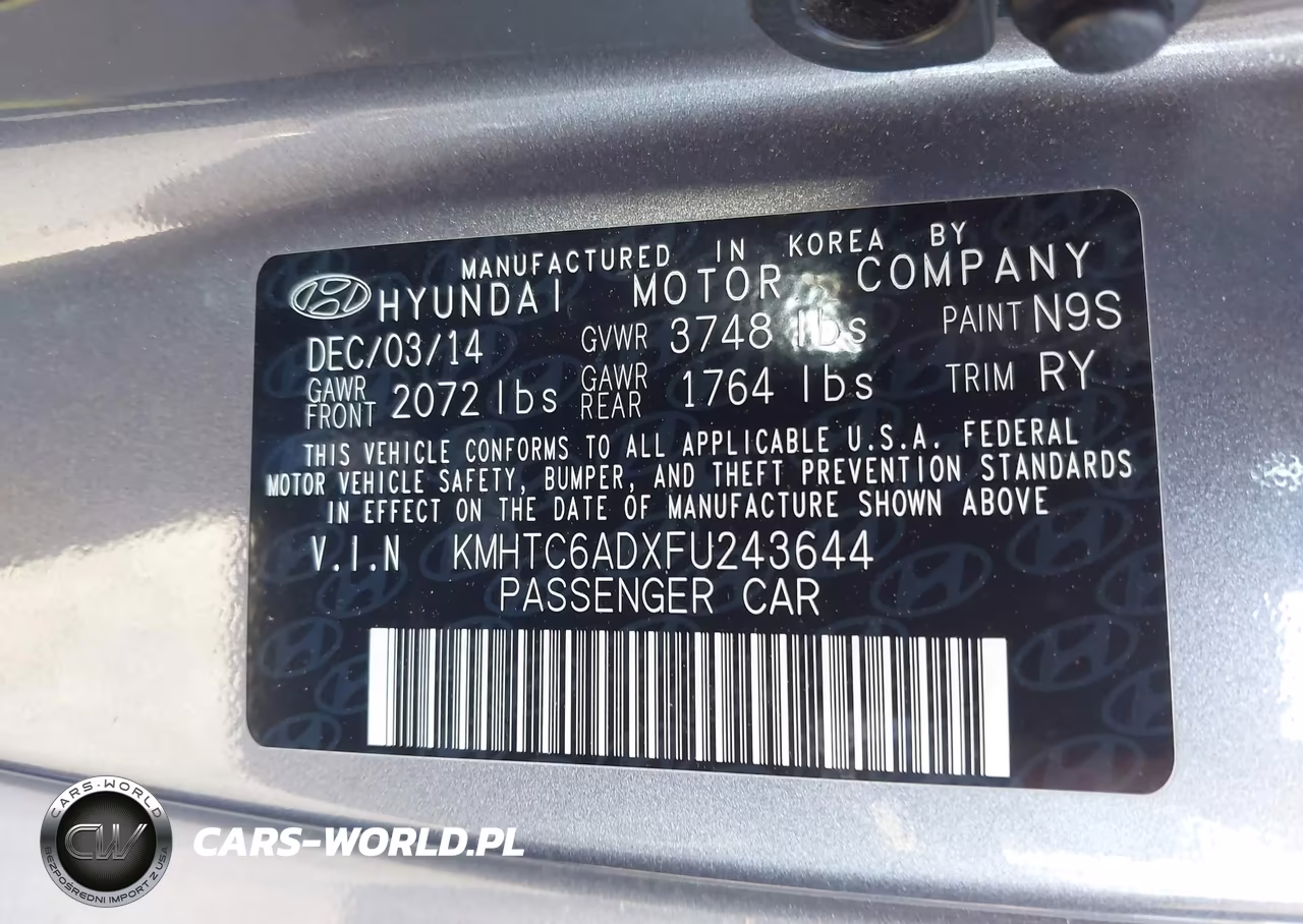 2015 Hyundai Veloster VIN:KMHTC6ADXFU243644 - 9