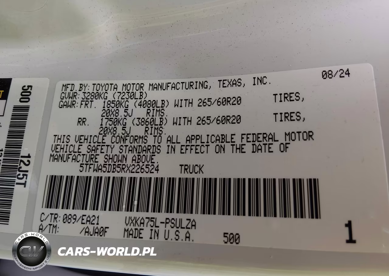2024 Toyota Tundra Limited VIN:5TFWA5DB5RX226524 - 9