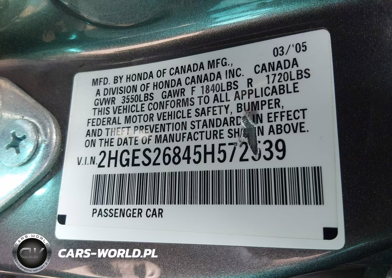 2005 Honda Civic Ex VIN:2HGES26845H572539 - 9