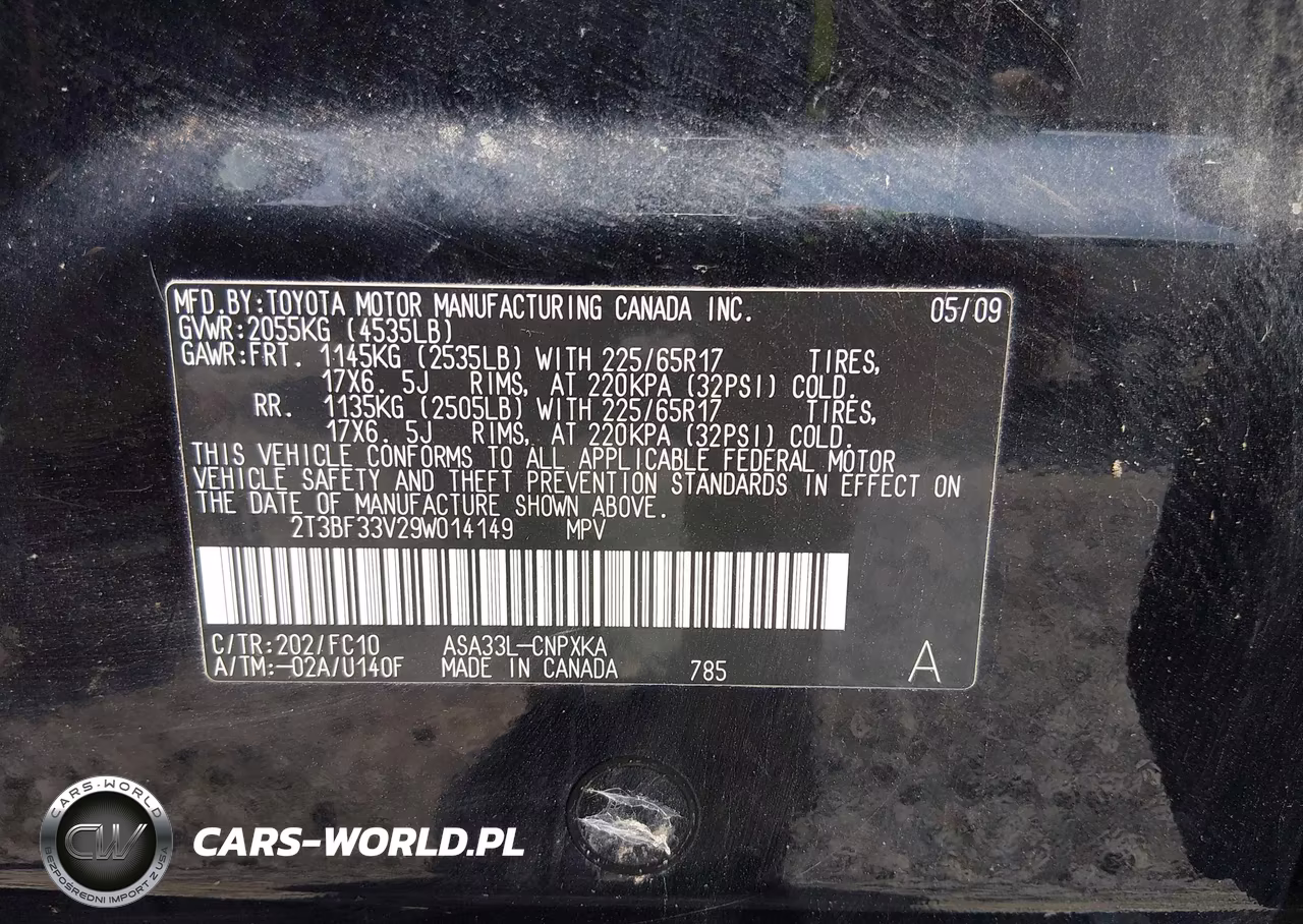 2009 Toyota Rav4 VIN:2T3BF33V29W014149 - 9