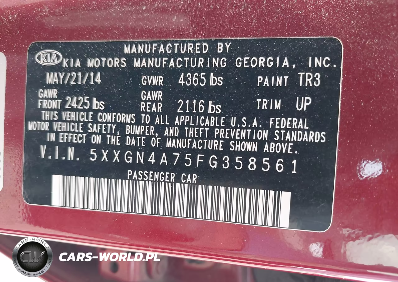 2015 Kia Optima Ex VIN:5XXGN4A75FG358561 - 9