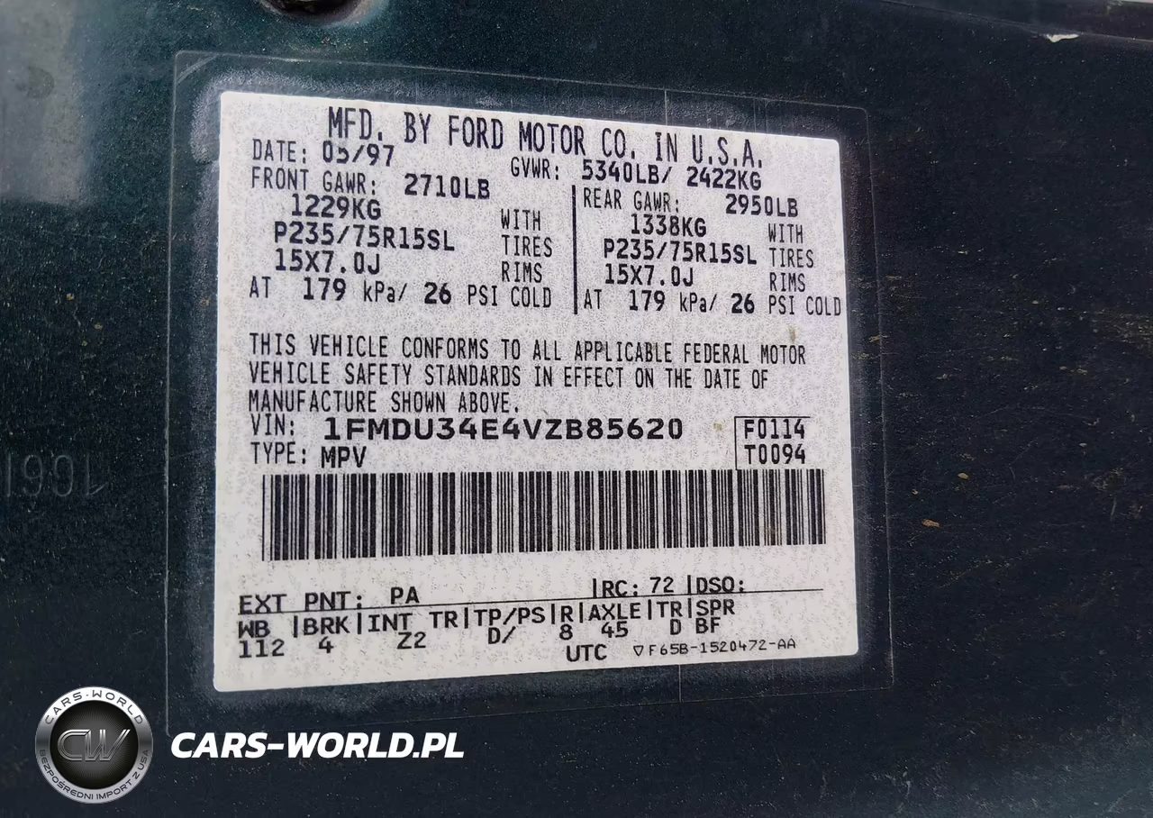 1997 Ford Explorer Eddie Bauer-Limited-Xl-Xlt VIN:1FMDU34E4VZB85620 - 9