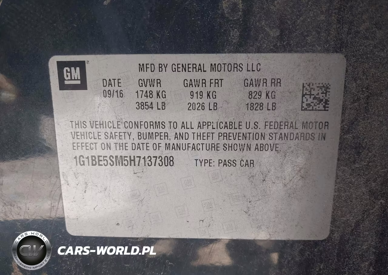 2017 Chevrolet Cruze Lt Auto VIN:1G1BE5SM5H7137308 - 9