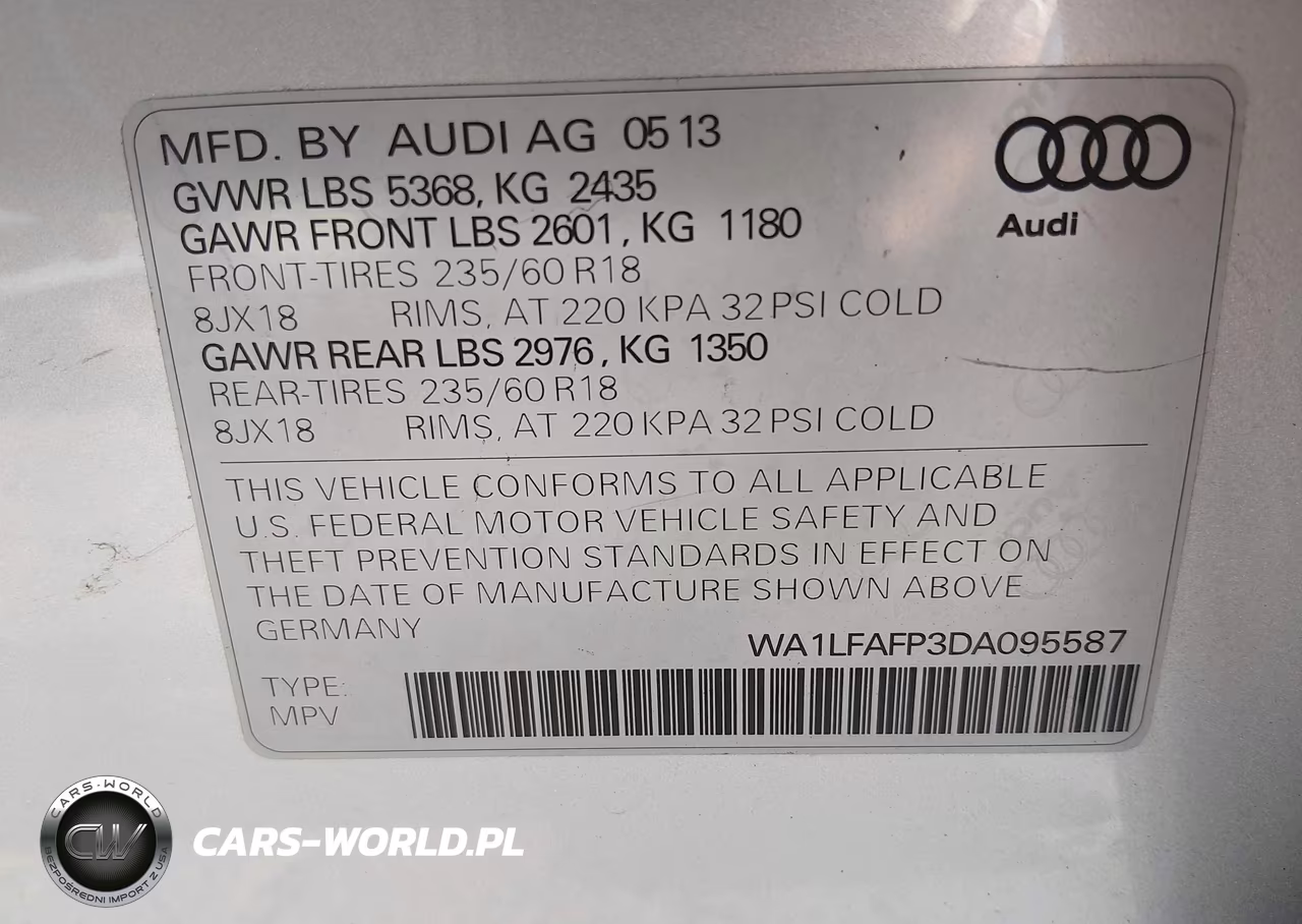 2013 Audi Q5 2.0T Premium VIN:WA1LFAFP3DA095587 - 9