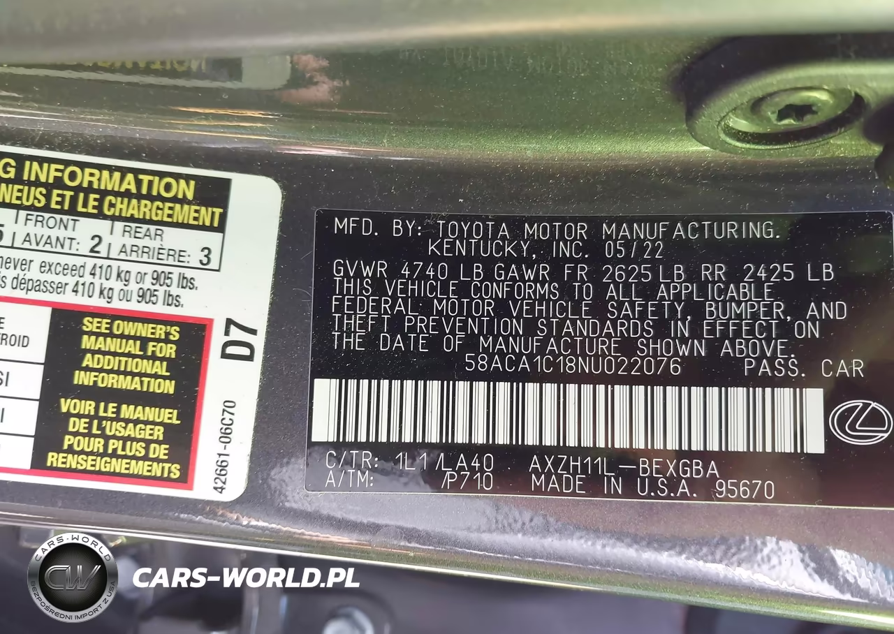 2022 Lexus Es 300H VIN:58ACA1C18NU022076 - 9