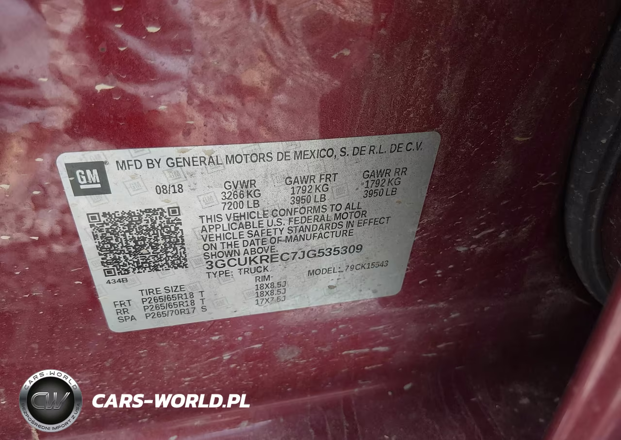2018 Chevrolet Silverado 1500 2Lt VIN:3GCUKREC7JG535309 - 9