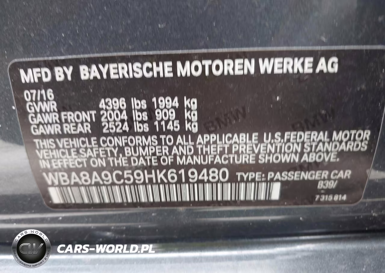 2017 BMW 320I VIN:WBA8A9C59HK619480 - 9