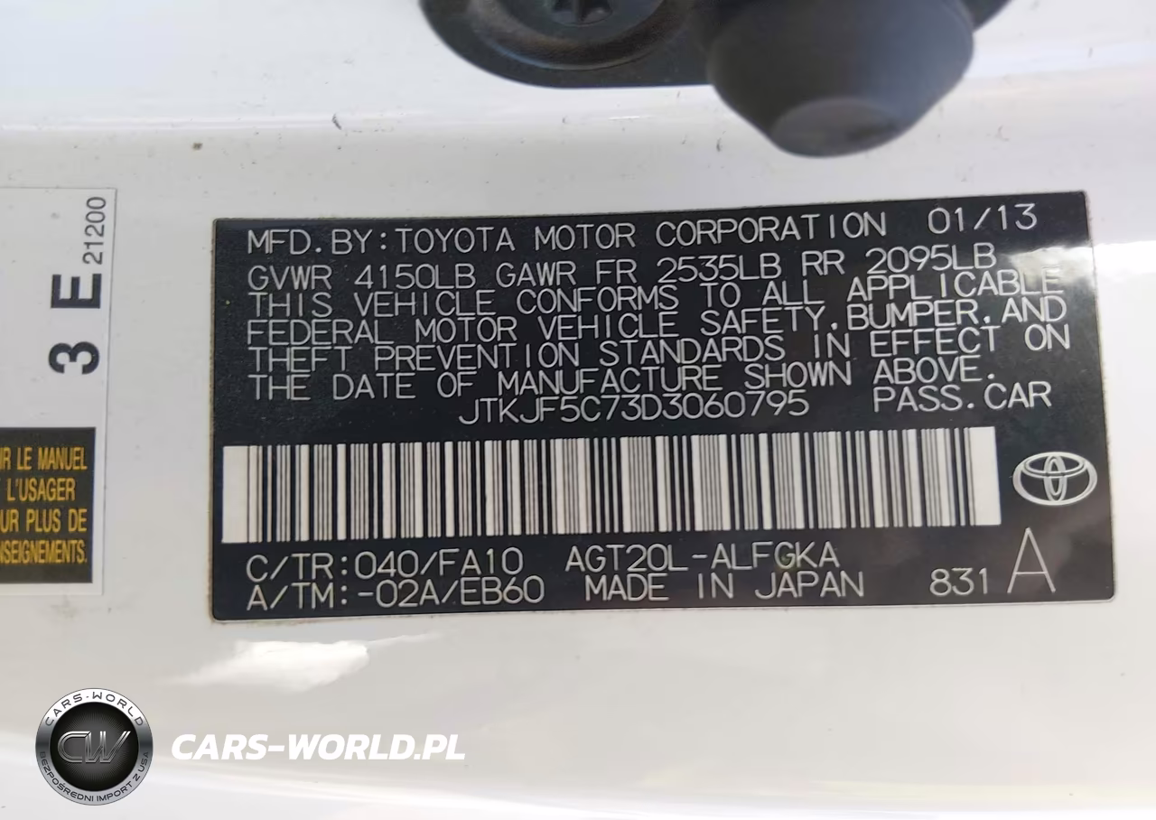 2013 Scion Tc VIN:JTKJF5C73D3060795 - 9