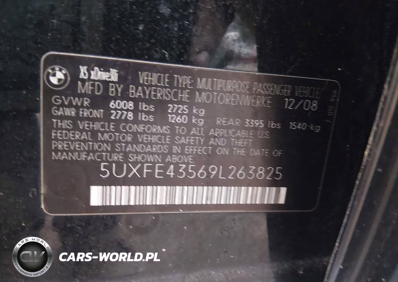 2009 BMW X5 xDrive30I VIN:5UXFE43569L263825 - 9
