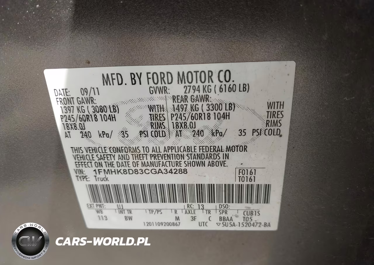 2012 Ford Explorer Xlt VIN:1FMHK8D83CGA34288 - 9