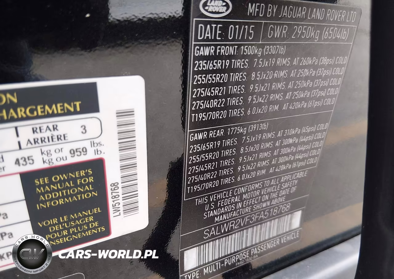 2015 Land Rover Range Rover Sport 3.0L V6 Supercharged Hse VIN:SALWR2VF3FA518768 - 9