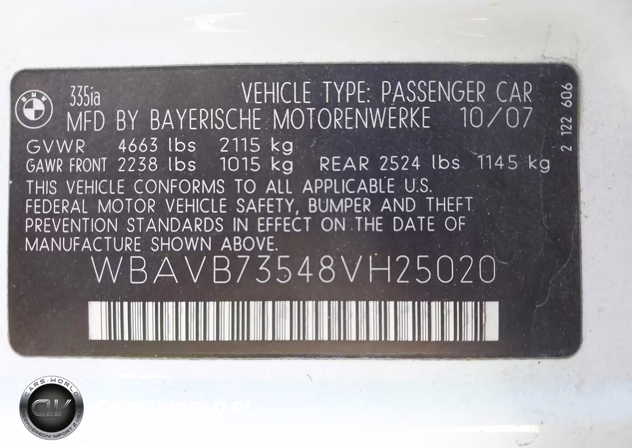 2008 BMW 335I VIN:WBAVB73548VH25020 - 9