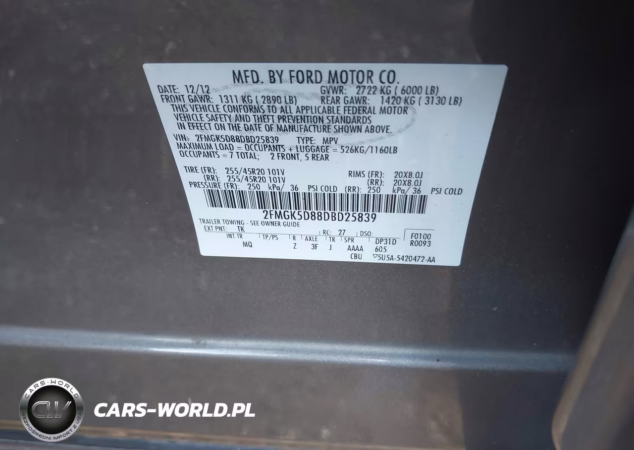 2013 Ford Flex Limited VIN:2FMGK5D88DBD25839 - 9