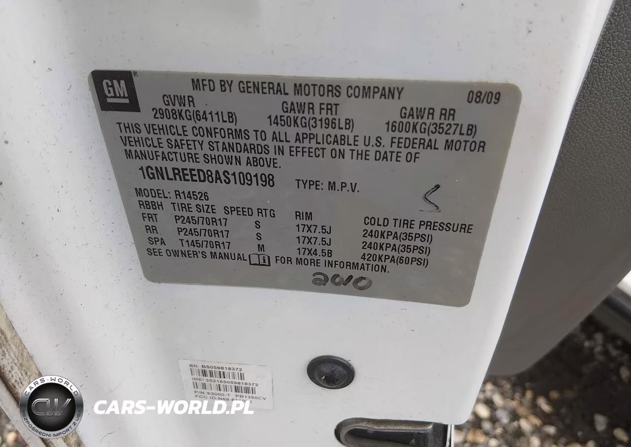2010 Chevrolet Traverse Ls VIN:1GNLREED8AS109198 - 9