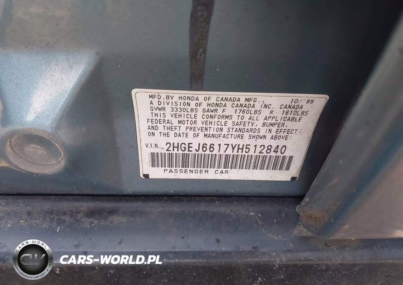 2000 Honda Civic Value Package VIN:2HGEJ6617YH512840 - 9