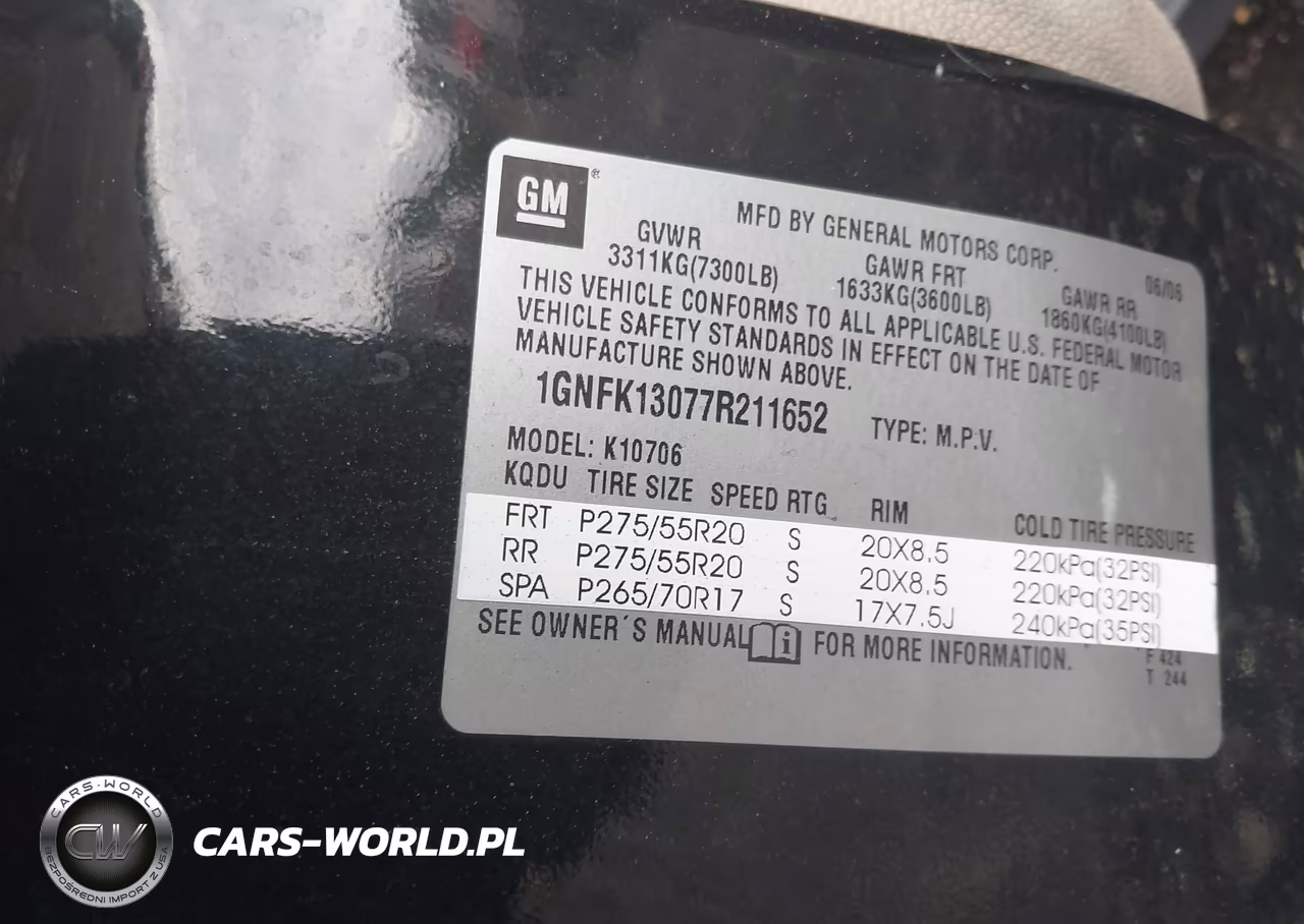 2007 Chevrolet Tahoe Lt VIN:1GNFK13077R211652 - 9