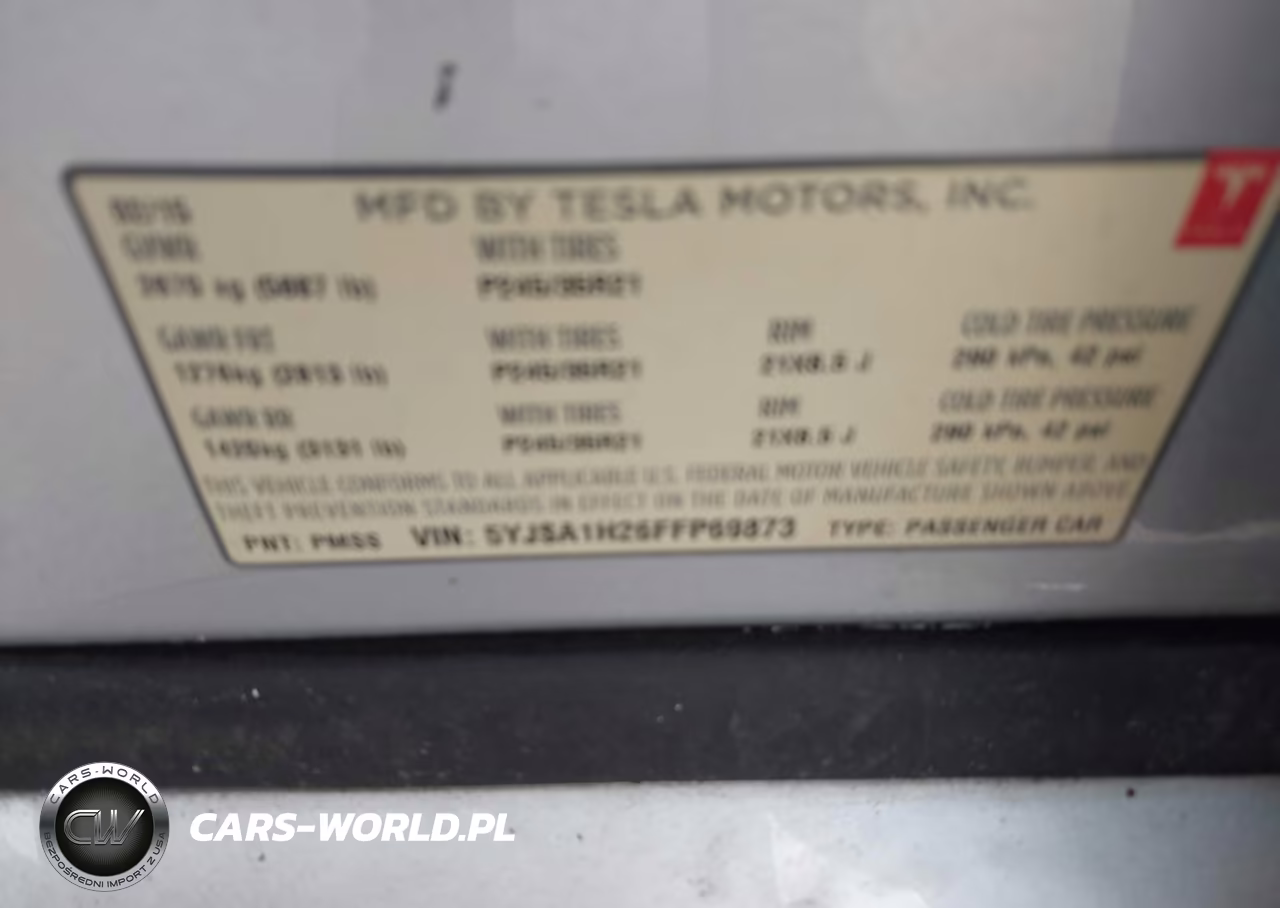 2015 Tesla Model S 70D-85D-P85D VIN:5YJSA1H26FFP69873 - 9