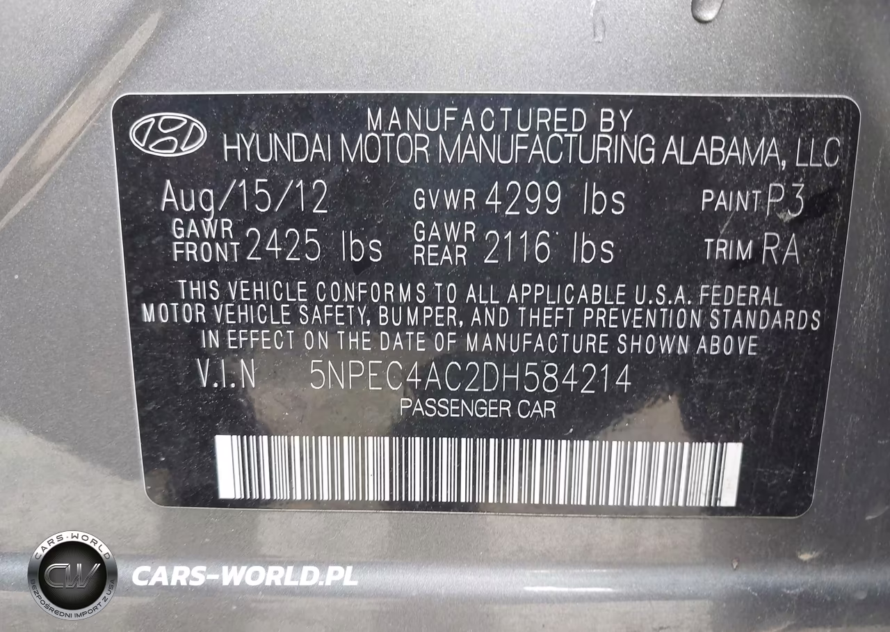 2013 Hyundai Sonata Limited VIN:5NPEC4AC2DH584214 - 9