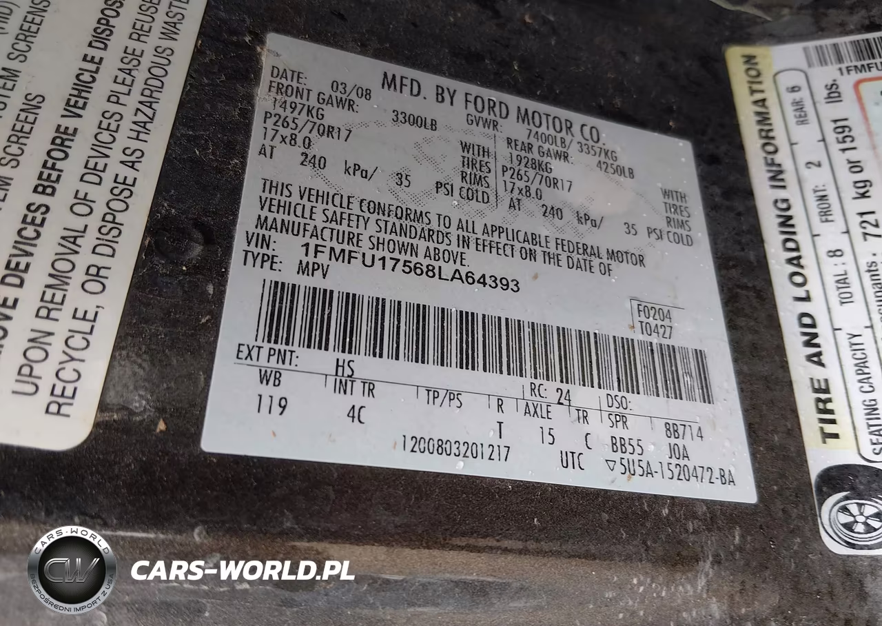 2008 Ford Expedition Eddie Bauer-King Ranch VIN:1FMFU17568LA64393 - 9