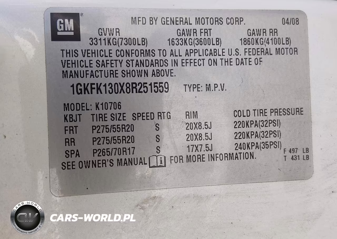 2008 GMC Yukon Slt VIN:1GKFK130X8R251559 - 9