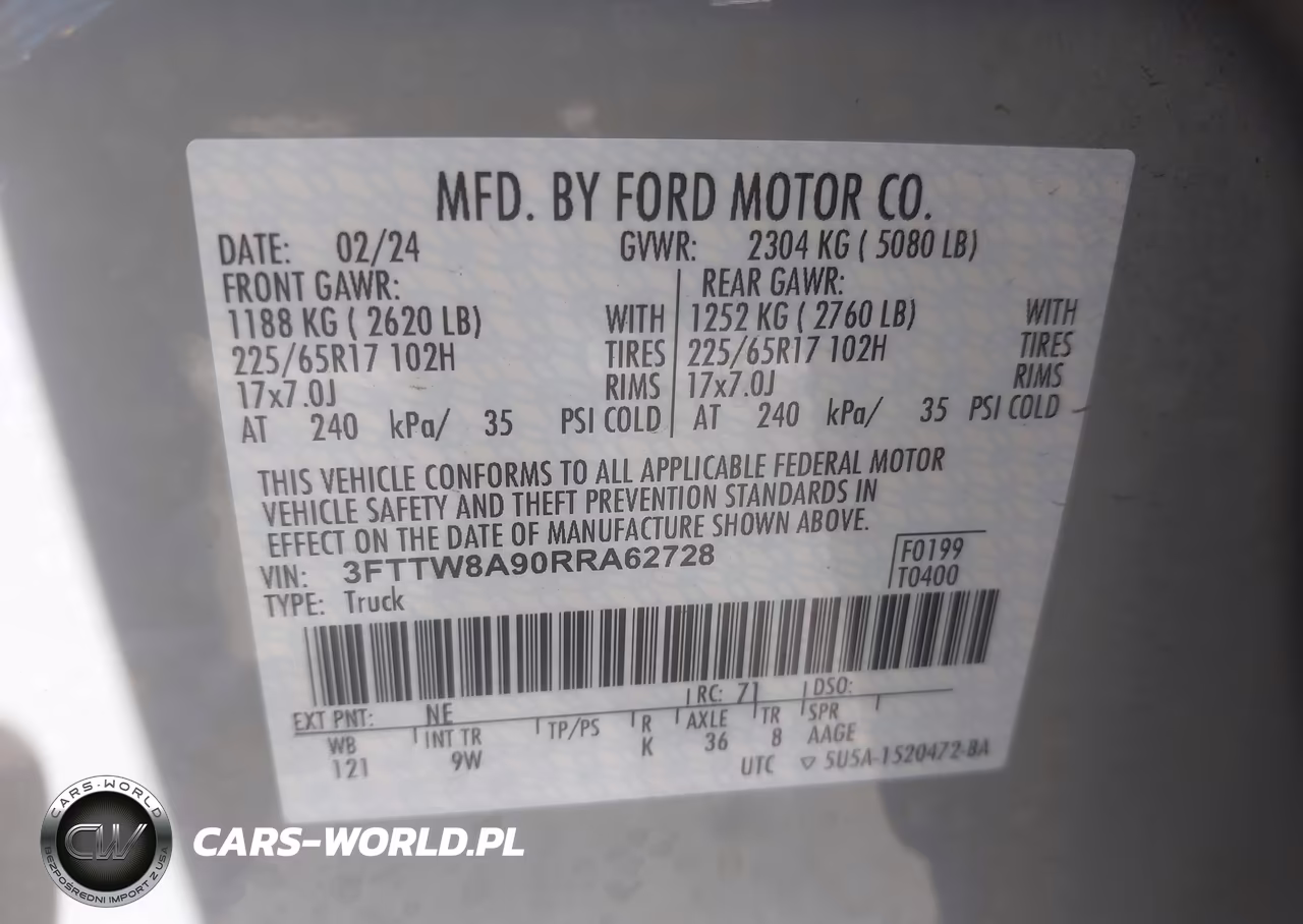 2024 Ford Maverick Xl VIN:3FTTW8A90RRA62728 - 9