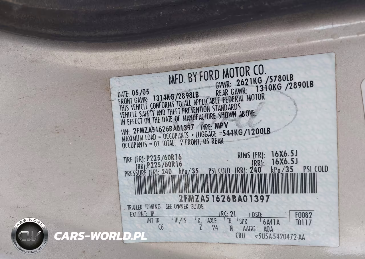 2006 Ford Freestar Se VIN:2FMZA51626BA01397 - 9